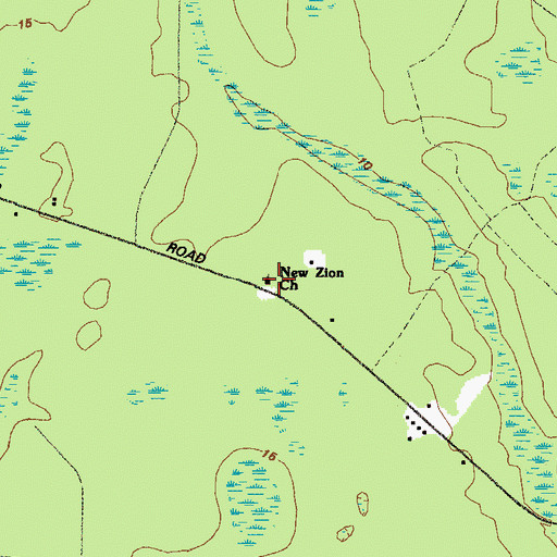 Topographic Map of New Zion Church, GA