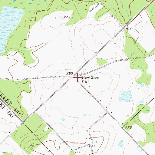 Topographic Map of New Zion Church, GA