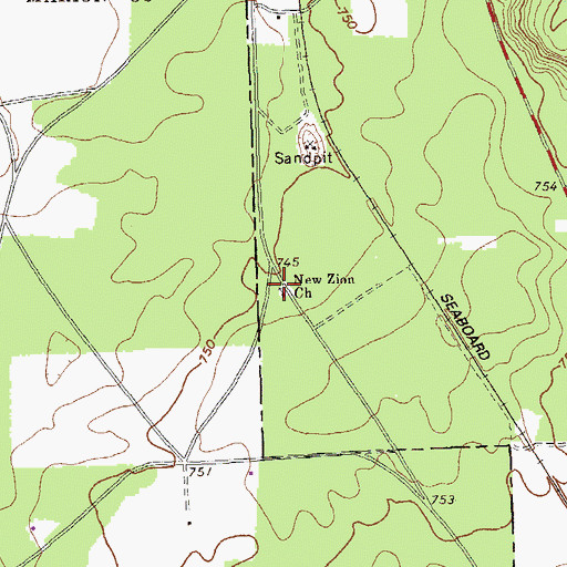 Topographic Map of New Zion Church, GA