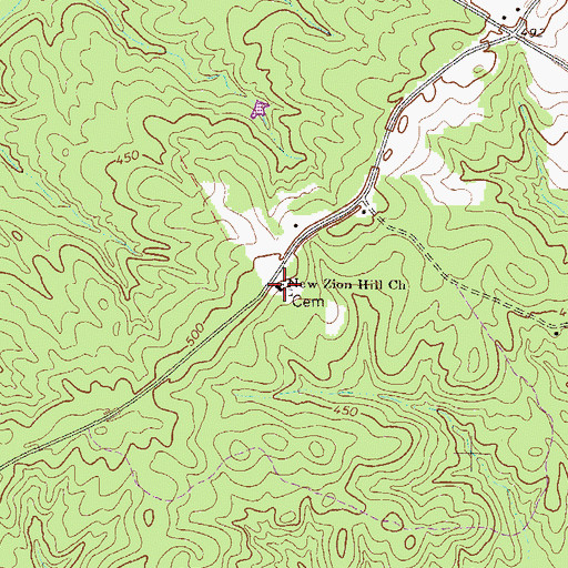 Topographic Map of New Zion Hill Church, GA