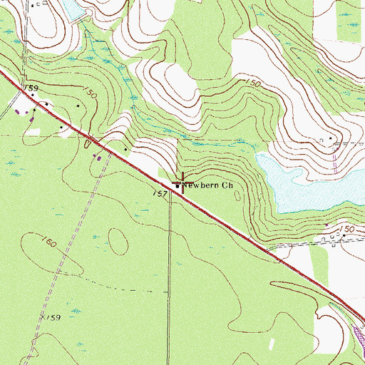 Topographic Map of Newbern Church, GA