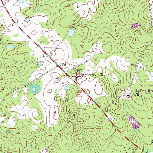 Topographic Map of Newberry Church, GA