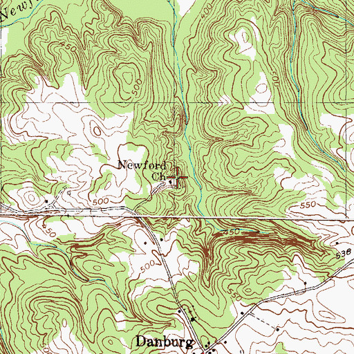 Topographic Map of Newford Church, GA