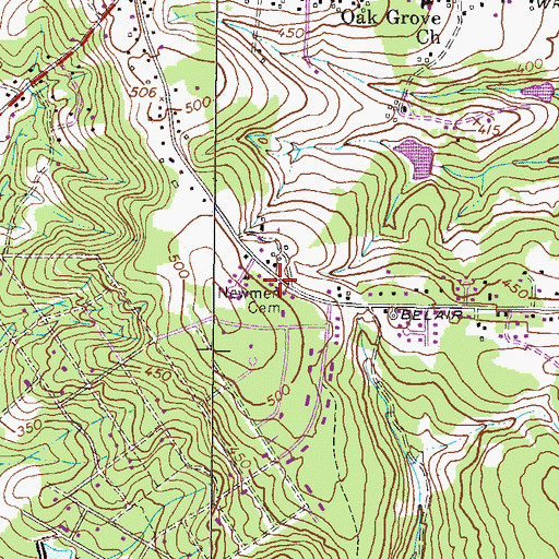 Topographic Map of Newmen Cemetery, GA