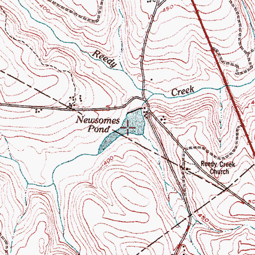 Topographic Map of Newsomes Pond, GA