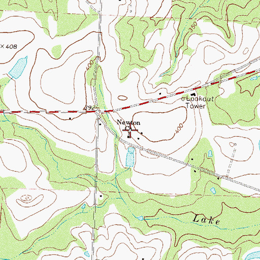 Topographic Map of Newton Church, GA