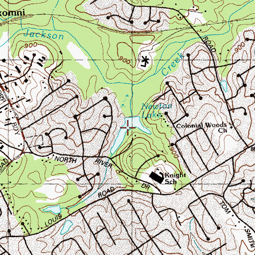Topographic Map of Newton Lake, GA