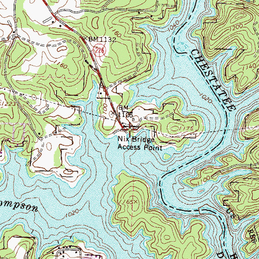 Topographic Map of Nix Bridge Access Point, GA