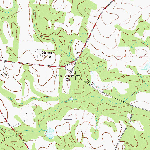 Topographic Map of Noah Ark Church, GA