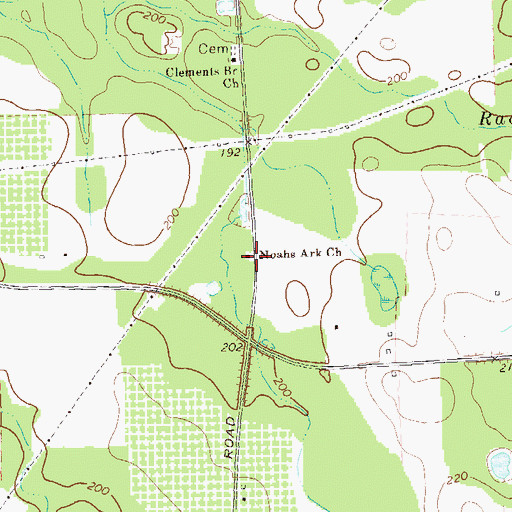 Topographic Map of Noahs Ark Church, GA