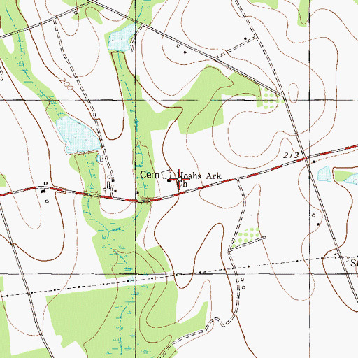 Topographic Map of Noahs Ark Church, GA