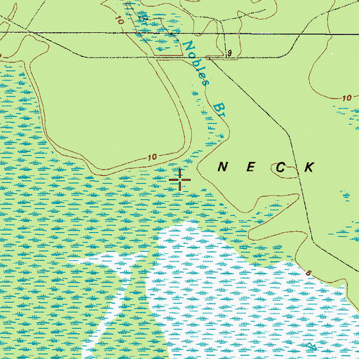 Topographic Map of Nobles Branch, GA