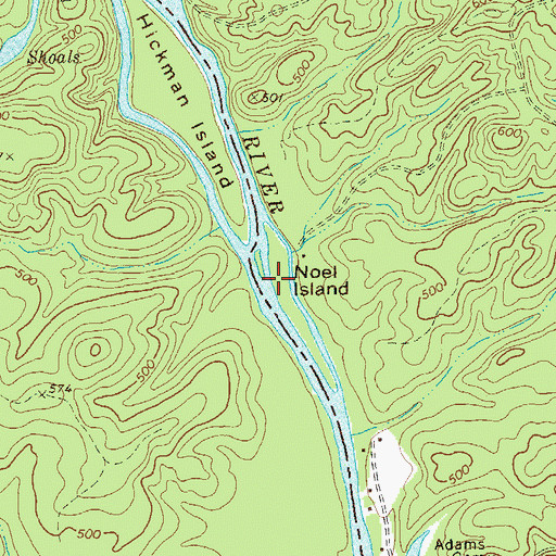 Topographic Map of Noel Island, GA