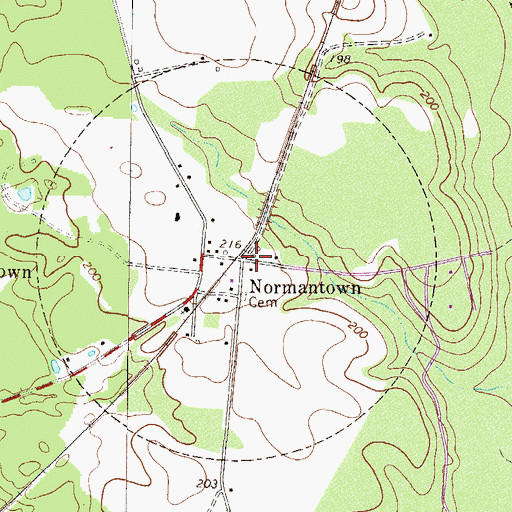 Topographic Map of Normantown, GA
