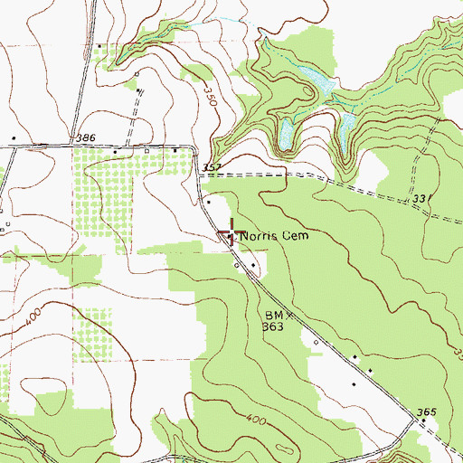 Topographic Map of Norris Cemetery, GA