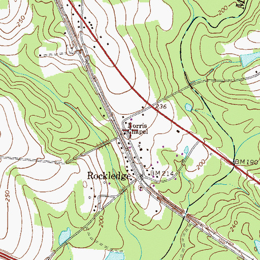 Topographic Map of Norris Chapel, GA