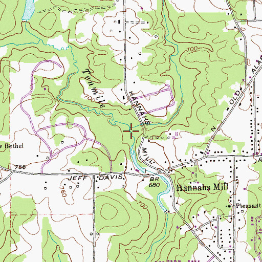 Topographic Map of Norris Creek, GA