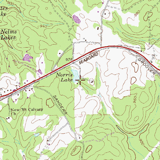 Topographic Map of Norris Lake, GA