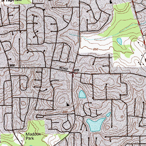 Topographic Map of North Clayton, GA