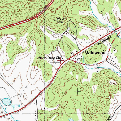 Topographic Map of North Dade Church, GA