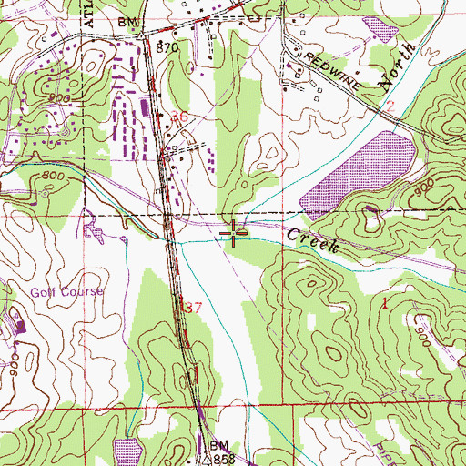 Topographic Map of North Fork Camp Creek, GA