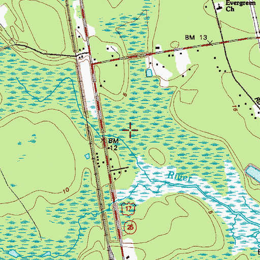 Topographic Map of North Fork Crooked River, GA