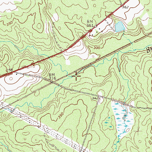 Topographic Map of North Fork Sun Hill Creek, GA