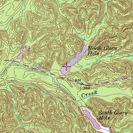 Topographic Map of North Glory Hole, GA