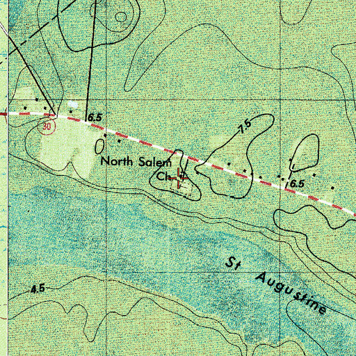 Topographic Map of North Salem Church, GA