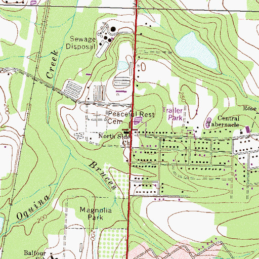 Topographic Map of North Side Church, GA