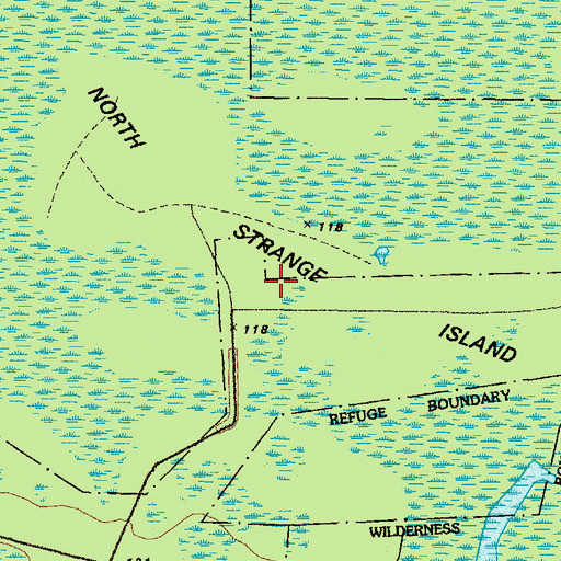 Topographic Map of North Strange Island, GA