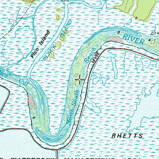 Topographic Map of North-South Reach, GA