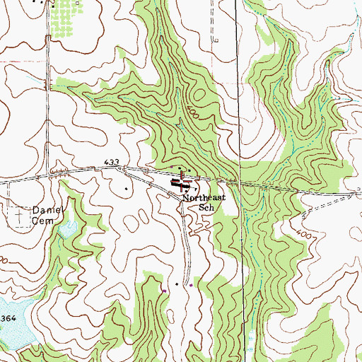 Topographic Map of Northeast School, GA