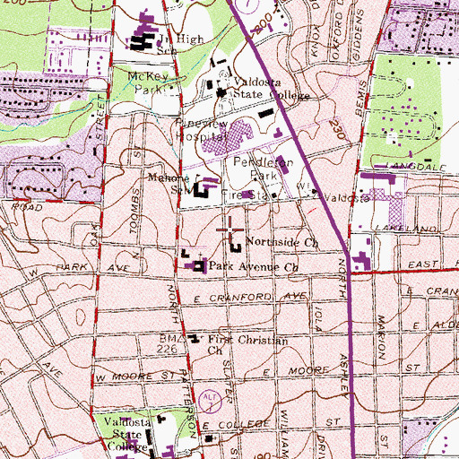 Topographic Map of Northside Church, GA