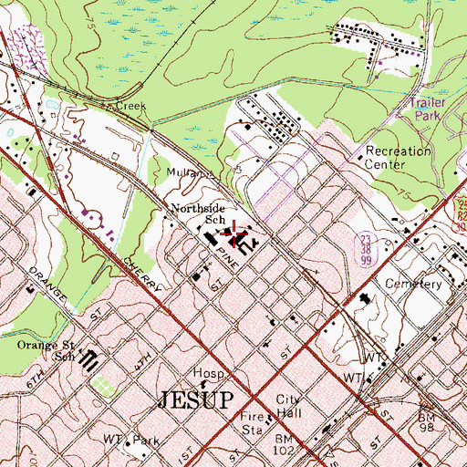 Topographic Map of Martha Smith Elementary School, GA