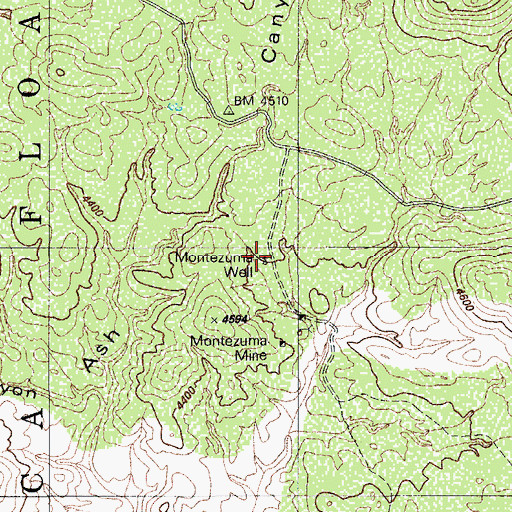 Topographic Map of Montezuma Well, AZ