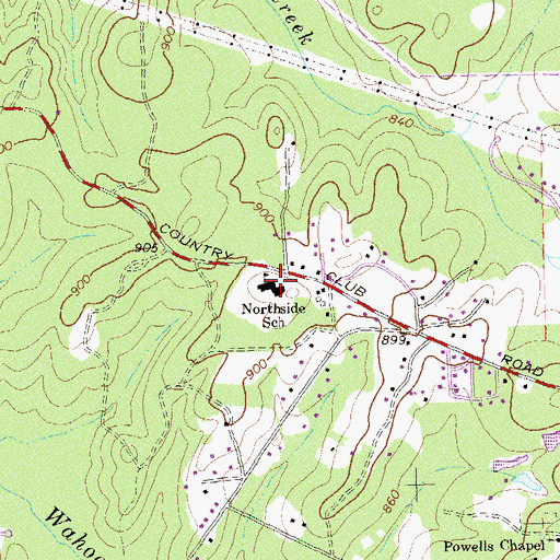 Topographic Map of Northside Elementary School, GA