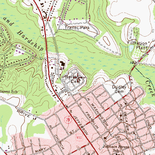 Topographic Map of Northview Cemetery, GA