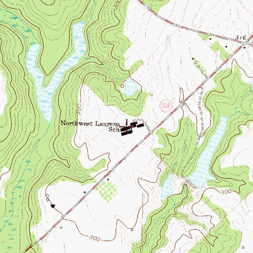 Topographic Map of Northwest Laurens School, GA