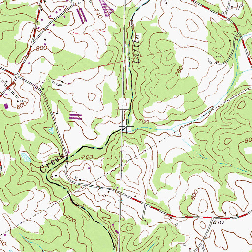 Topographic Map of Nowhere Branch, GA