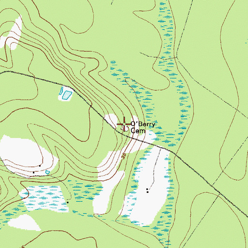 Topographic Map of O'Berry Cemetery, GA