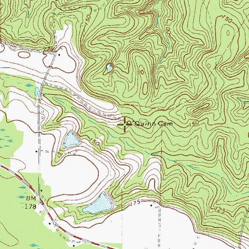 Topographic Map of O'Quinn Cemetery, GA
