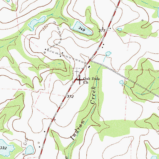 Topographic Map of Oak Dale Church, GA