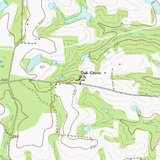 Topographic Map of Oak Grove Church, GA