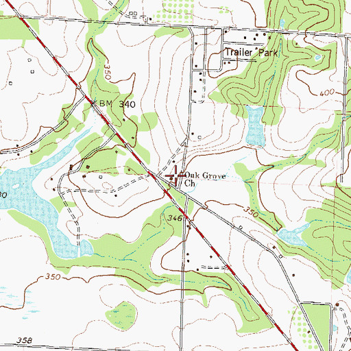 Topographic Map of Oak Grove Church, GA