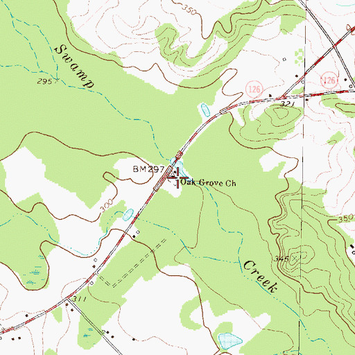 Topographic Map of Oak Grove Church, GA