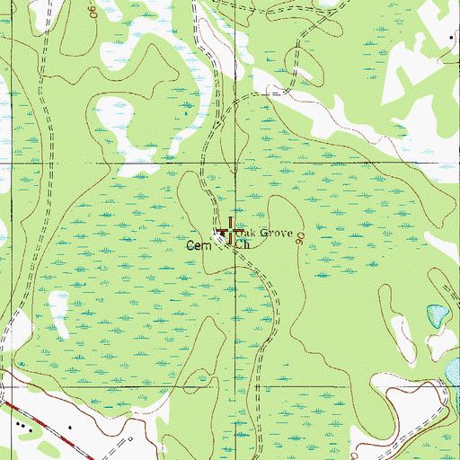 Topographic Map of Oak Grove Church, GA