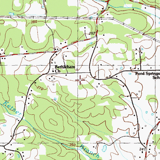 Topographic Map of Oak Grove Church, GA