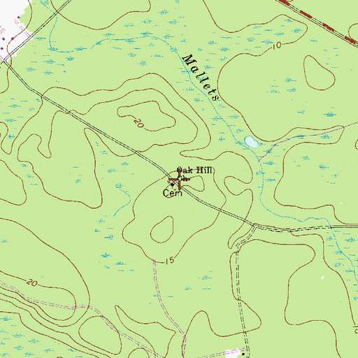 Topographic Map of Oak Hill Church, GA