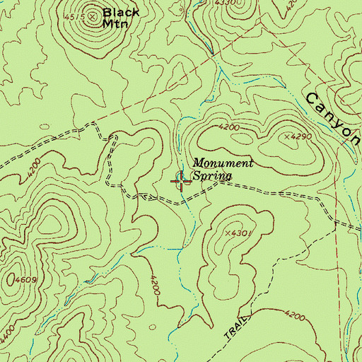 Topographic Map of Monument Spring, AZ